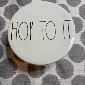 Rae Dunn White 'Hop To It' Decorative Plate